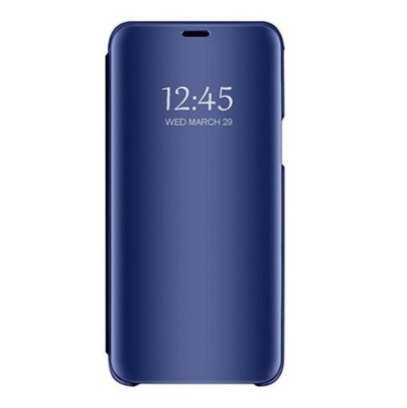 Husa Samsung, Galaxy A20e, A202F, Clear View Flip Mirror Stand, Blue Husa Samsung, Galaxy A20e, A202F, Clear View Flip Mirror Stand, Blue