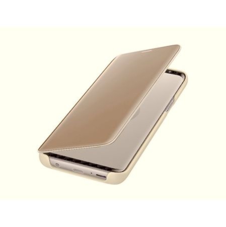 Husa compatibila cu Samsung Galaxy A21s , Clear View Flip Mirror Stand, Auriu, ALC