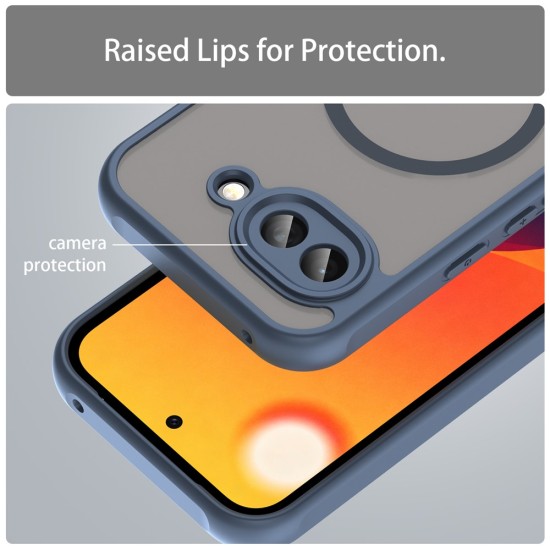 Husa pentru Google Pixel 10a, Matte, compatibila cu MagSafe, Protectie 360, Anti-Soc, Albastru