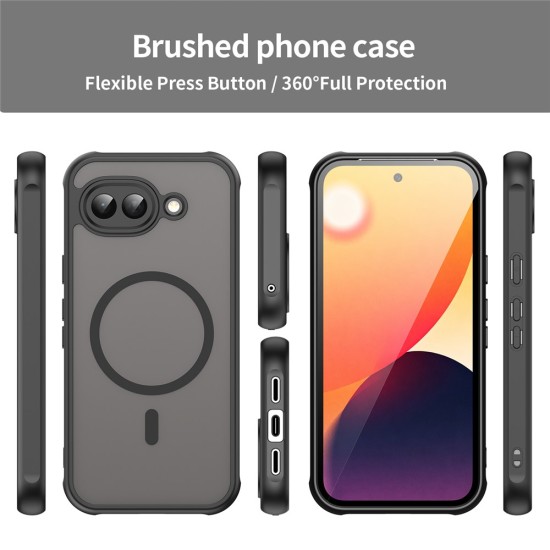 Husa pentru Google Pixel 10a, Matte, compatibila cu MagSafe, Protectie 360, Anti-Soc, Negru