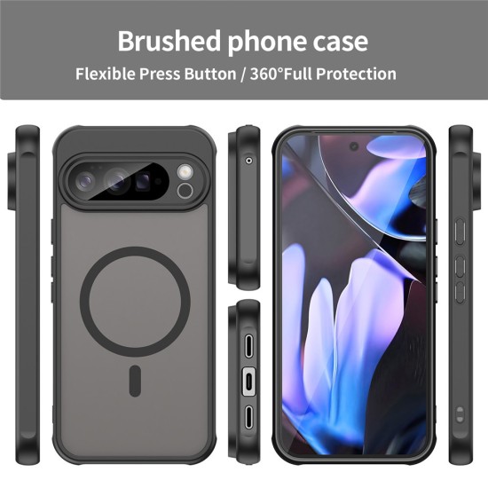 Husa pentru Google Pixel 10 Pro XL, Matte, compatibila cu MagSafe, Protectie 360, Anti-Soc, Negru