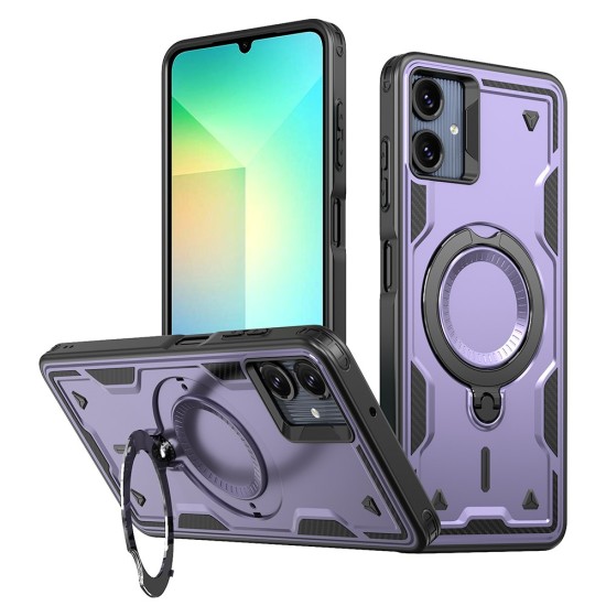 Husa military armour cu inel metalic, ALC MOBILE, compatibila cu Samsung Galaxy A06, Mov