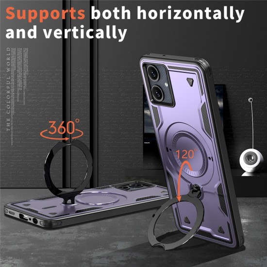 Husa military armour cu inel metalic, ALC MOBILE, compatibila cu Samsung Galaxy A06, Mov