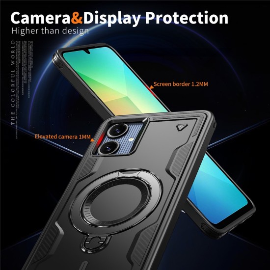 Husa military armour cu inel metalic, ALC MOBILE, compatibila cu Samsung Galaxy A06, Negru Husa military armour cu inel metalic, ALC MOBILE, compatibila cu Samsung Galaxy A06, Negru