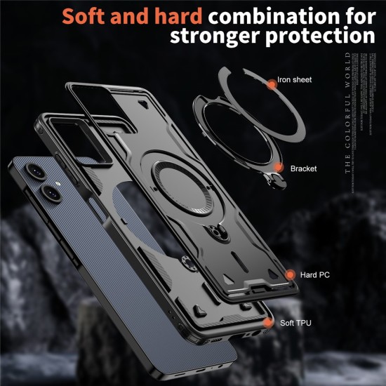 Husa military armour cu inel metalic, ALC MOBILE, compatibila cu Samsung Galaxy A06, Negru Husa military armour cu inel metalic, ALC MOBILE, compatibila cu Samsung Galaxy A06, Negru