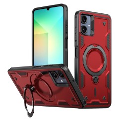 Husa military armour cu inel metalic, ALC MOBILE, compatibila cu Samsung Galaxy A06, Rosu