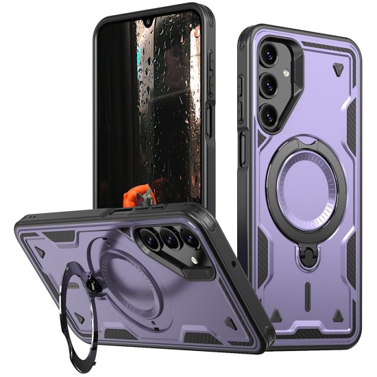Husa military armour cu inel metalic, ALC MOBILE, compatibila cu Samsung Galaxy A25, Mov