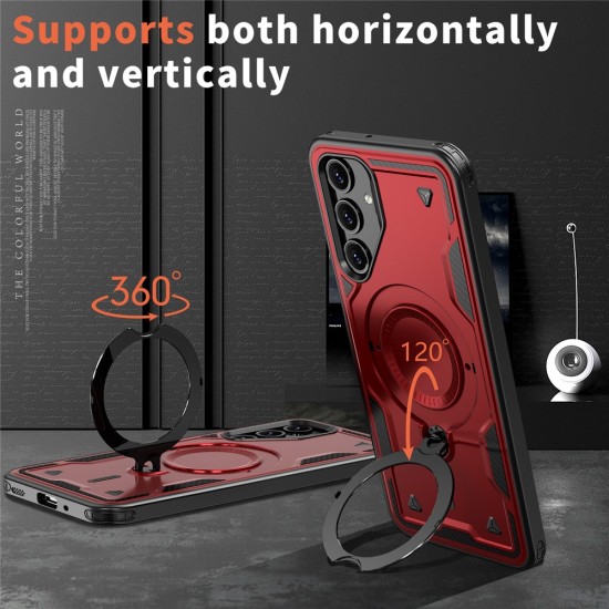 Husa military armour cu inel metalic, ALC MOBILE, compatibila cu Samsung Galaxy A36, Rosu Husa military armour cu inel metalic, ALC MOBILE, compatibila cu Samsung Galaxy A36, Rosu