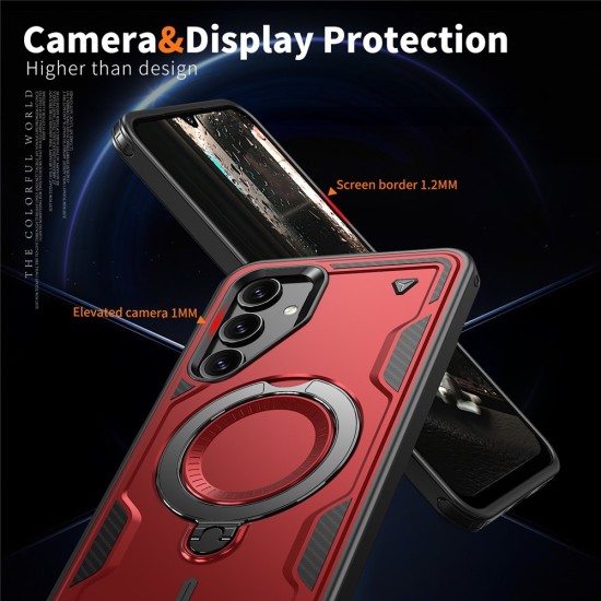 Husa military armour cu inel metalic, ALC MOBILE, compatibila cu Samsung Galaxy A36, Rosu Husa military armour cu inel metalic, ALC MOBILE, compatibila cu Samsung Galaxy A36, Rosu