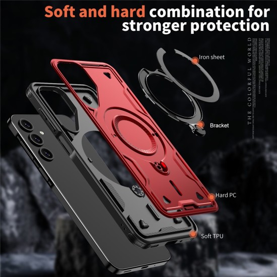 Husa military armour cu inel metalic, ALC MOBILE, compatibila cu Samsung Galaxy A36, Rosu Husa military armour cu inel metalic, ALC MOBILE, compatibila cu Samsung Galaxy A36, Rosu