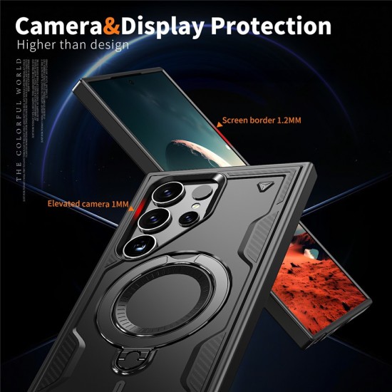 Husa military armour cu inel metalic, ALC MOBILE, compatibila cu Samsung Galaxy S24 Ultra, Negru Husa military armour cu inel metalic, ALC MOBILE, compatibila cu Samsung Galaxy S24 Ultra, Negru
