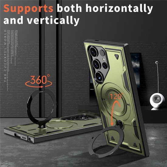 Husa military armour cu inel metalic, ALC MOBILE, compatibila cu Samsung Galaxy S24 Ultra, Verde Husa military armour cu inel metalic, ALC MOBILE, compatibila cu Samsung Galaxy S24 Ultra, Verde