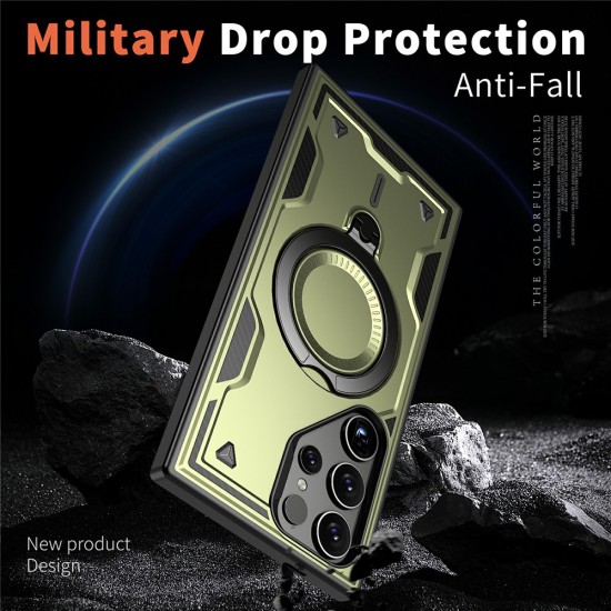 Husa military armour cu inel metalic, ALC MOBILE, compatibila cu Samsung Galaxy S24 Ultra, Verde Husa military armour cu inel metalic, ALC MOBILE, compatibila cu Samsung Galaxy S24 Ultra, Verde