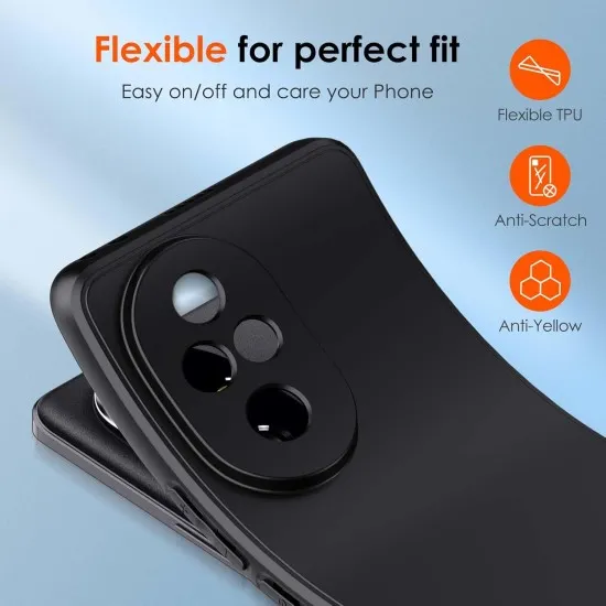 Husa Soft Touch, slim, ALC Mobile, anti soc, compatibila cu HONOR 200 Pro 5G, Negru Tpu