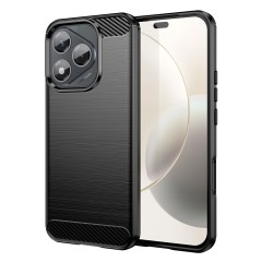 Husa compatibila cu Honor 400 Lite, TPU Slim, Protectie Anti Soc, Aspect Fibra de Carbon, Negru