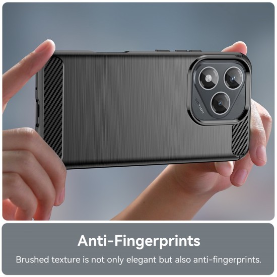 Husa compatibila cu Honor 400 Lite, TPU Slim, Protectie Anti Soc, Aspect Fibra de Carbon, Negru