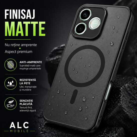 Husa pentru Honor 600 Lite, Matte MagSafe, Protectie 360, Anti-Soc, Protectie Camera, Negru