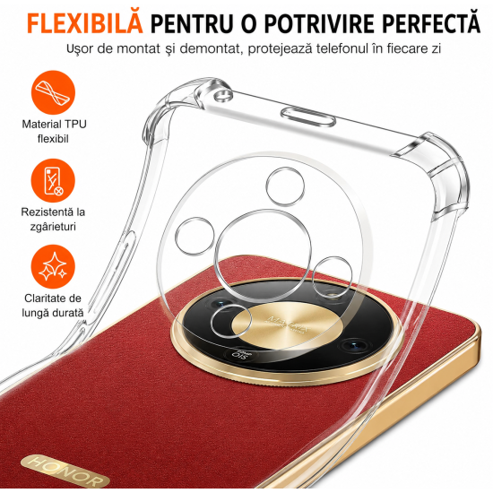Husa Anti soc, transparenta compatibila cu Honor Magic 8 Lite