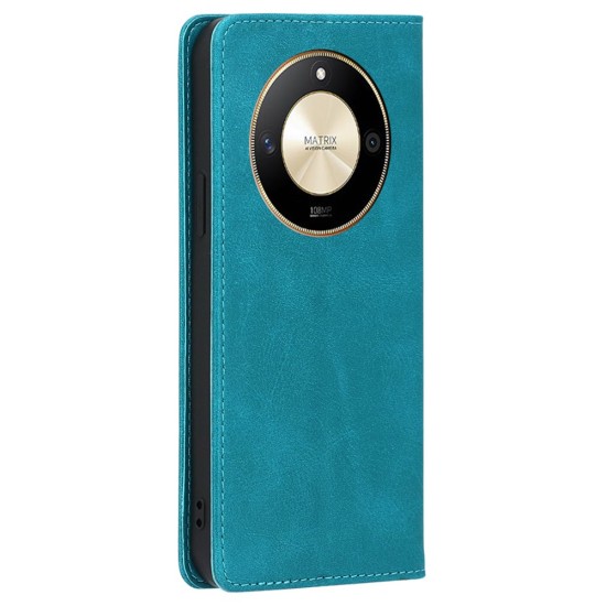 Husa Flip Tip Carte Deluxe Compatibila cu Honor Magic 8 Lite, Piele Ecologica, Stand, Turqoise
