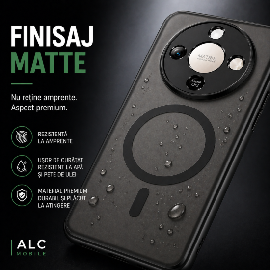 Husa pentru Honor Magic 8 Lite, Matte MagSafe, Protectie 360, Anti-Soc, Protectie Camera, Negru