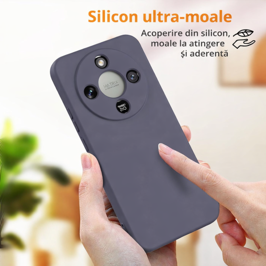 Husa Soft Touch, slim, ALC Mobile, anti soc, compatibila cu Honor Magic 8 Lite, Negru Tpu
