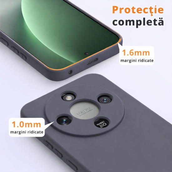 Husa Soft Touch, slim, ALC Mobile, anti soc, compatibila cu Honor Magic 8 Lite, Negru Tpu