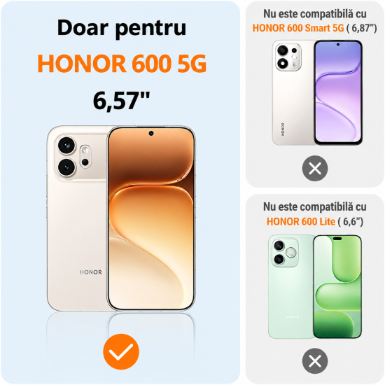 Husa Compatibila cu Honor 600, TPU Albastru, Slim Soft Touch, Anti-Soc, ALC Mobile