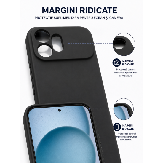 Husa Soft Touch, slim, ALC Mobile, anti soc, compatibila cu Honor 600 5G, Negru Tpu