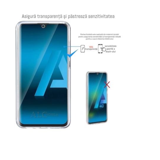 Husa 360 compatibila cu Samsung Galaxy A31 V2 Transparent fata+spate