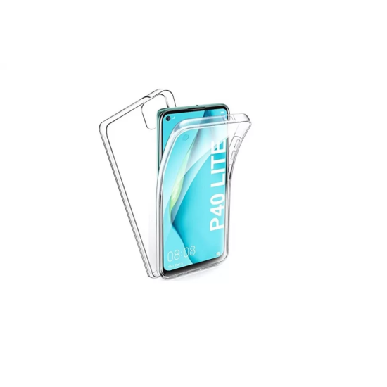 Husa policarbonat si tpu compatibila cu Huawei P40 Lite Transparent fata+spate