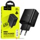 Incarcator Retea Hoco N75, GaN 65W, PD, QC3.0, 2x USB-C + USB, Fast Charge, Negru