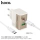 Incarcator Retea Hoco CS73A, PD30W, QC3.0, USB-C + USB, Cablu USB-C 1m, Fast Charge, Alb