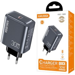 Incarcator Retea Kakusiga KSC-1669, PD30W, USB, Fast Charge, Compact, Gri