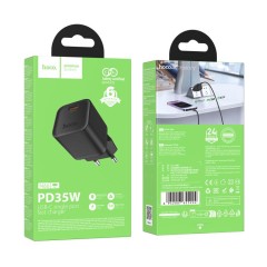 Incarcator Retea Hoco N66, PD35W, USB-C, Fast Charge, Compact, Alb