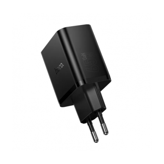 Incarcator Retea Hoco N75, GaN 65W, PD, QC3.0, 2x USB-C + USB, Fast Charge, Negru