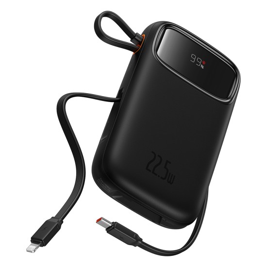 Acumulator Extern 2x Lightning, 3x Type-C, 2x USB, 22.5W, 10000mAh + Cablu Type-C, 30cm - Baseus Qpow Pro+ (P10055003113-00) - Black Acumulator Extern 2x Lightning, 3x Type-C, 2x USB, 22.5W, 10000mAh + Cablu Type-C, 30cm - Baseus Qpow Pro+ (P10055003113-00) - Black
