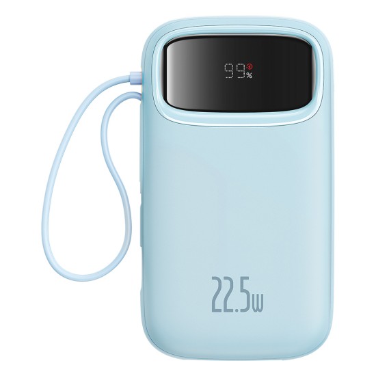 Acumulator Extern 2x Lightning, 3x Type-C, 2x USB, 22.5W, 10000mAh + Cablu Type-C, 30cm - Baseus Qpow Pro+ (P10055003313-00) - Blue Acumulator Extern 2x Lightning, 3x Type-C, 2x USB, 22.5W, 10000mAh + Cablu Type-C, 30cm - Baseus Qpow Pro+ (P10055003313-00) - Blue