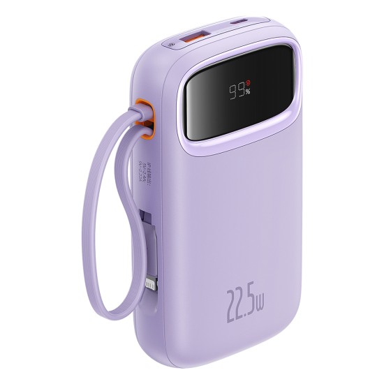 Acumulator Extern 2x Lightning, 3x Type-C, 2x USB, 22.5W, 20000mAh + Cablu Type-C, 30cm - Baseus Qpow Pro+ (P10055002513-00) - Purple Acumulator Extern 2x Lightning, 3x Type-C, 2x USB, 22.5W, 20000mAh + Cablu Type-C, 30cm - Baseus Qpow Pro+ (P10055002513-00) - Purple