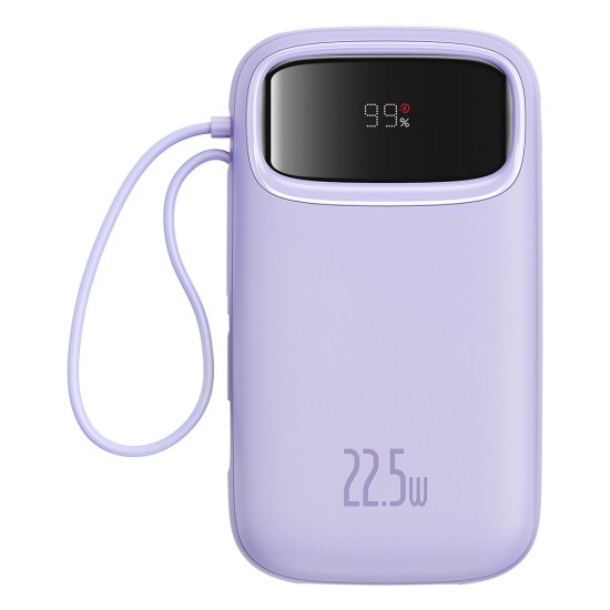 Acumulator Extern 2x Lightning, 3x Type-C, 2x USB, 22.5W, 20000mAh + Cablu Type-C, 30cm - Baseus Qpow Pro+ (P10055002513-00) - Purple Acumulator Extern 2x Lightning, 3x Type-C, 2x USB, 22.5W, 20000mAh + Cablu Type-C, 30cm - Baseus Qpow Pro+ (P10055002513-00) - Purple