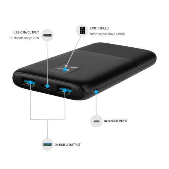 Acumulator Extern 2x USB, Type-C, 20W, 10000mAh - Fixed Zen 10 (FIXZEN-10-BK) - Black Acumulator Extern 2x USB, Type-C, 20W, 10000mAh - Fixed Zen 10 (FIXZEN-10-BK) - Black