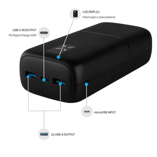 Acumulator Extern 2x USB, Type-C, 20W, 30000mAh - Fixed Zen 30 (FIXZEN-30-BK) - Black Acumulator Extern 2x USB, Type-C, 20W, 30000mAh - Fixed Zen 30 (FIXZEN-30-BK) - Black