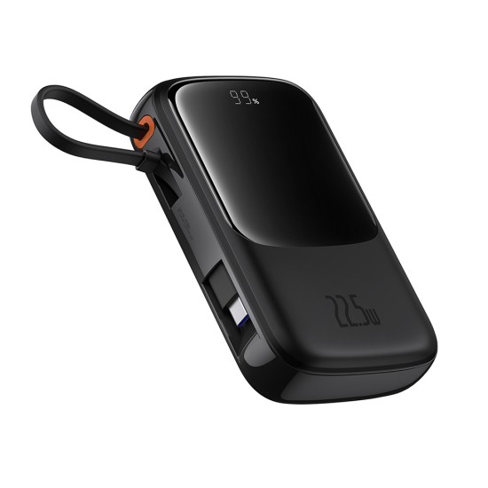 Acumulator Extern Lightning, 2x Type-C, USB, 22.5W, 10000mAh + Cablu Type-C - Baseus Qpow Pro+ (P10067101113-00) - Black Acumulator Extern Lightning, 2x Type-C, USB, 22.5W, 10000mAh + Cablu Type-C - Baseus Qpow Pro+ (P10067101113-00) - Black