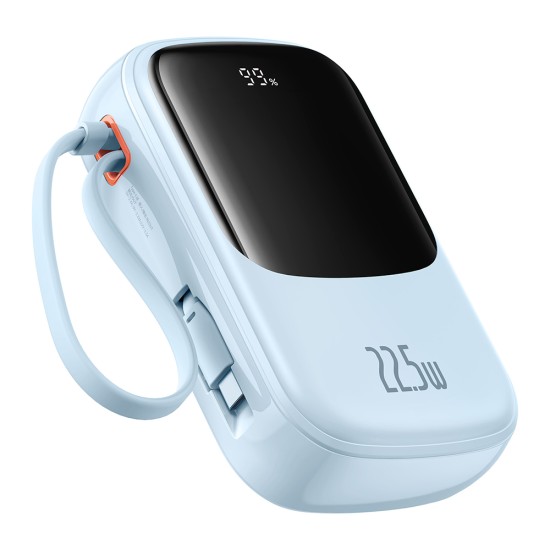 Acumulator Extern Lightning, 2x Type-C, USB, 22.5W, 20000mAh + Cablu Type-C - Baseus Qpow Pro+ (P10067103313-00) - Blue Acumulator Extern Lightning, 2x Type-C, USB, 22.5W, 20000mAh + Cablu Type-C - Baseus Qpow Pro+ (P10067103313-00) - Blue