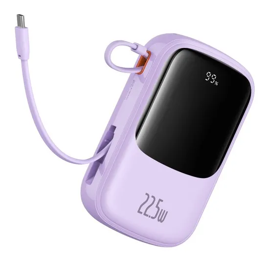 Acumulator Extern Lightning, 2x Type-C, USB, 22.5W, 20000mAh + Cablu Type-C - Baseus Qpow Pro+ (P10067103513-00) - Purple Acumulator Extern Lightning, 2x Type-C, USB, 22.5W, 20000mAh + Cablu Type-C - Baseus Qpow Pro+ (P10067103513-00) - Purple