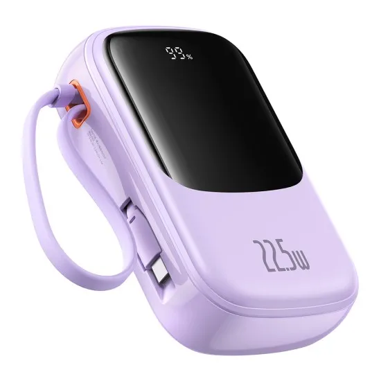 Acumulator Extern Lightning, 2x Type-C, USB, 22.5W, 20000mAh + Cablu Type-C - Baseus Qpow Pro+ (P10067103513-00) - Purple Acumulator Extern Lightning, 2x Type-C, USB, 22.5W, 20000mAh + Cablu Type-C - Baseus Qpow Pro+ (P10067103513-00) - Purple