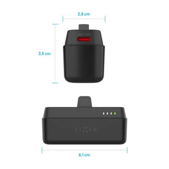 Acumulator Extern Type-C, 20W, 5000mAh - Fixed (FIXZEN-5PL-BK) - Black Acumulator Extern Type-C, 20W, 5000mAh - Fixed (FIXZEN-5PL-BK) - Black