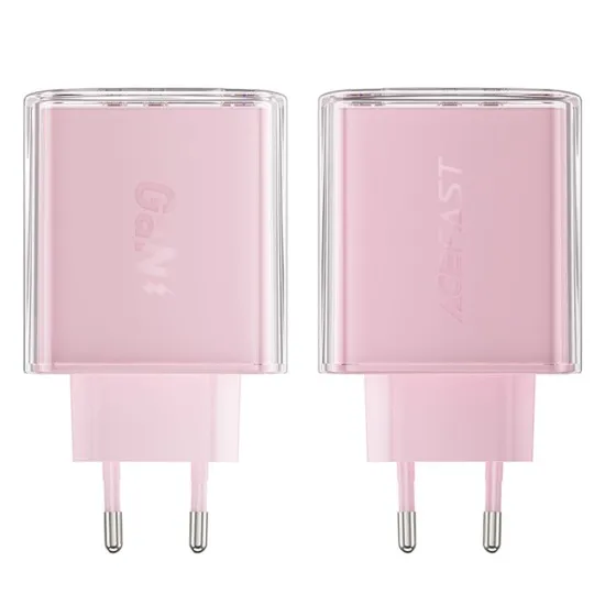 Acumulator pentru Priza, 2 X USB-C, USB, GaN, PD65W - Acesfast (A45) - Cherry Blossom Acumulator pentru Priza, 2 X USB-C, USB, GaN, PD65W - Acesfast (A45) - Cherry Blossom