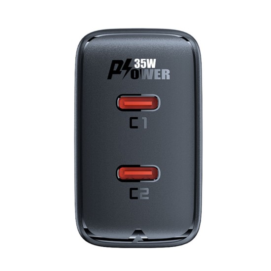 Acumulator pentru Priza EU, 2x Type-C, GaN, Universal - Acefast (A49) - Black