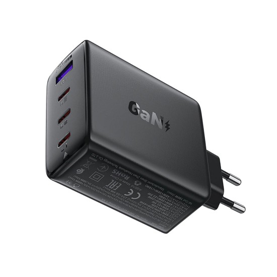Acumulator pentru Priza EU, 3x Type-C, USB-A, GaN2, PD100W, Universal - Acefast (A94) - Black
