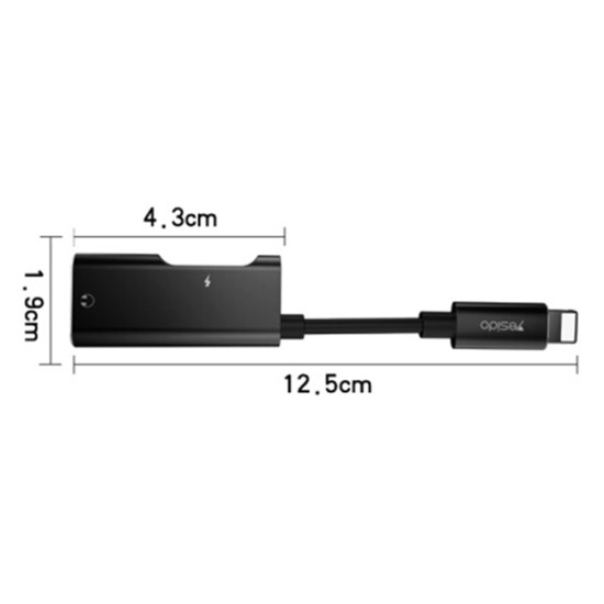 Adaptor Audio Dac Lightning la 2x Lightning - Yesido (YAU12) - Black